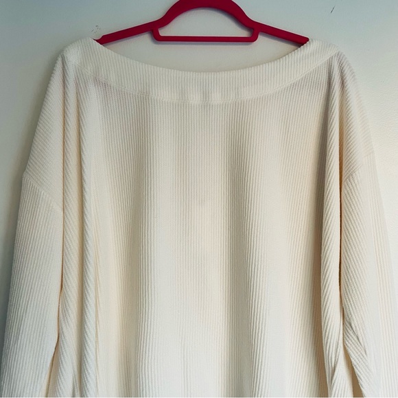 ANTHROPOLOGIE NWT Daily Practice Big Sky Boatneck Pullover Ivory Size XL - Picture 11 of 16